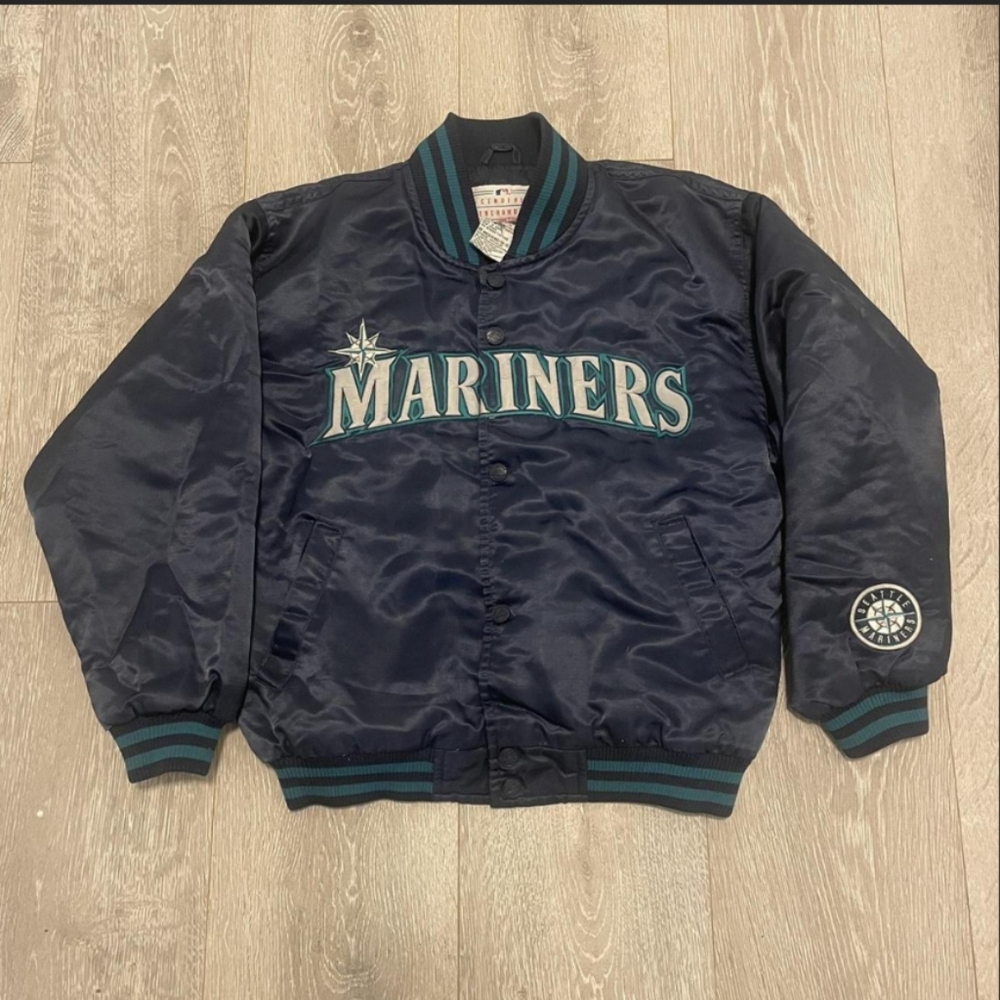 Seattle Mariners MLB Varsity Bomber 90s Satin Jacket